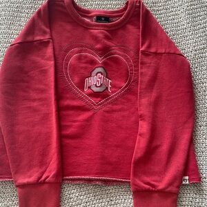 Brand new Colosseum Ohio State Red Cropped Sweatshirt with heart stitching